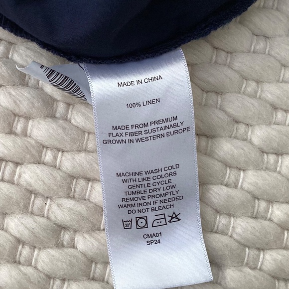 Quince 100% European Linen Pants Deep Navy Cropped Women’s Medium Relaxed - Picture 6 of 8